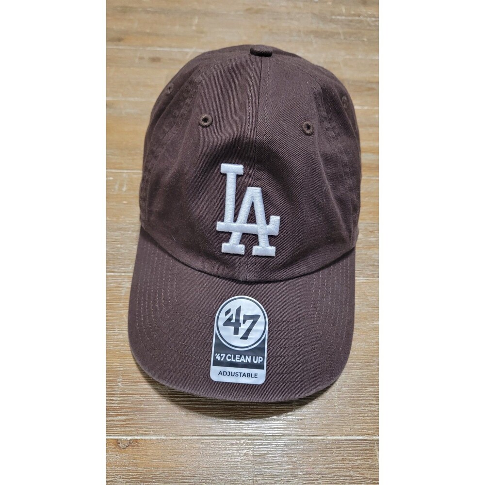 47 BRAND Los Angeles Dodgers Brown Hat '47 Clean Up Strapback Cap Baseball MLB